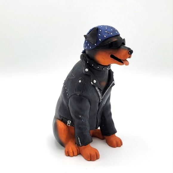 Dapper Dogs statue figurine Spike Enesco Biker Leather bandanna 5.75" Goffe - Picture 3 of 5